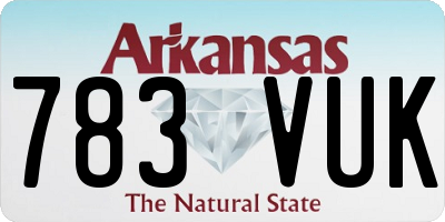 AR license plate 783VUK