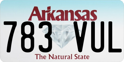 AR license plate 783VUL