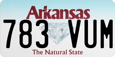 AR license plate 783VUM