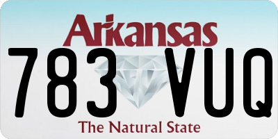 AR license plate 783VUQ
