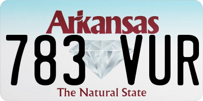 AR license plate 783VUR