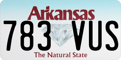 AR license plate 783VUS