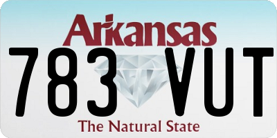 AR license plate 783VUT