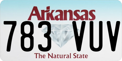 AR license plate 783VUV