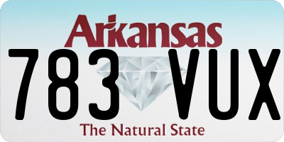 AR license plate 783VUX