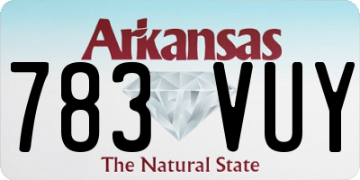 AR license plate 783VUY