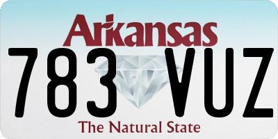 AR license plate 783VUZ