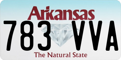 AR license plate 783VVA