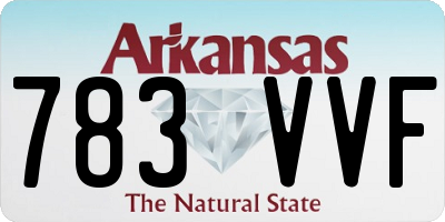 AR license plate 783VVF