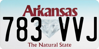 AR license plate 783VVJ