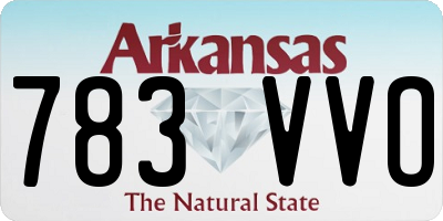 AR license plate 783VVO