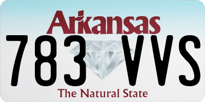 AR license plate 783VVS