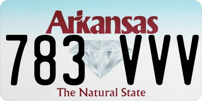 AR license plate 783VVV
