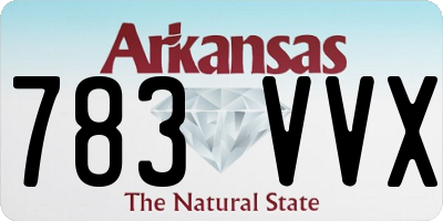 AR license plate 783VVX