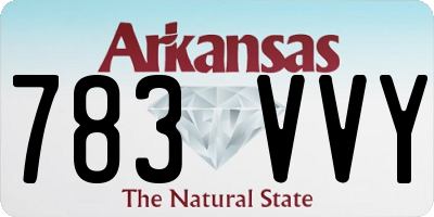 AR license plate 783VVY