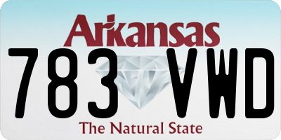 AR license plate 783VWD