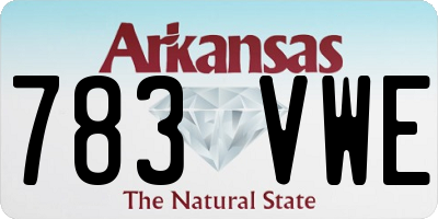 AR license plate 783VWE