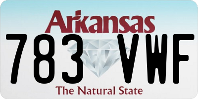 AR license plate 783VWF