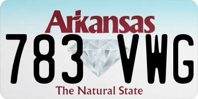 AR license plate 783VWG