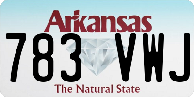 AR license plate 783VWJ