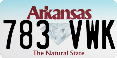 AR license plate 783VWK