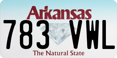 AR license plate 783VWL