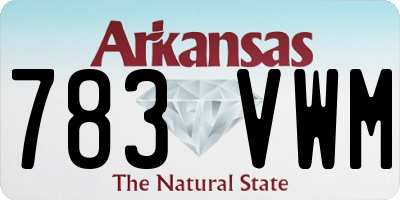AR license plate 783VWM