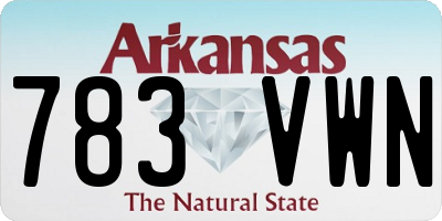AR license plate 783VWN