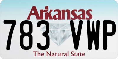 AR license plate 783VWP