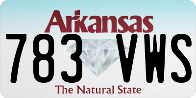 AR license plate 783VWS