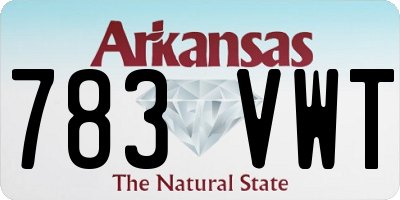 AR license plate 783VWT