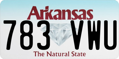 AR license plate 783VWU