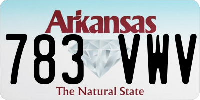 AR license plate 783VWV