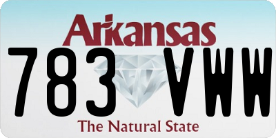 AR license plate 783VWW