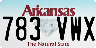 AR license plate 783VWX