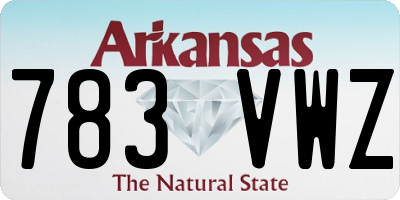 AR license plate 783VWZ