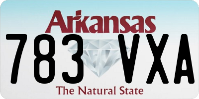 AR license plate 783VXA