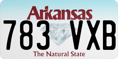 AR license plate 783VXB
