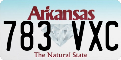 AR license plate 783VXC