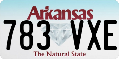 AR license plate 783VXE