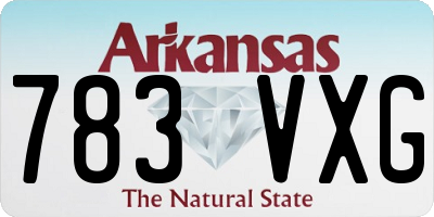 AR license plate 783VXG