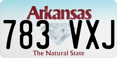 AR license plate 783VXJ