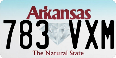 AR license plate 783VXM