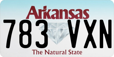 AR license plate 783VXN