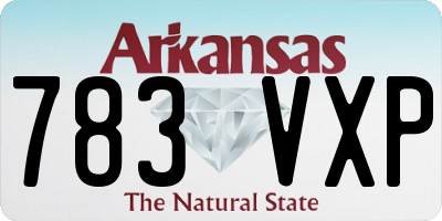 AR license plate 783VXP
