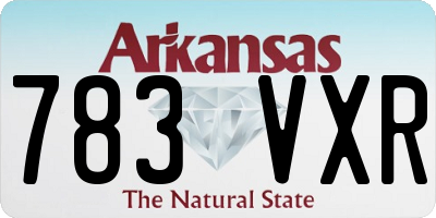 AR license plate 783VXR