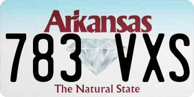 AR license plate 783VXS