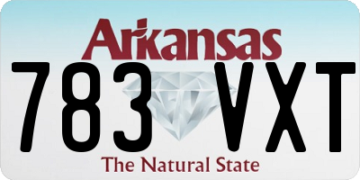 AR license plate 783VXT