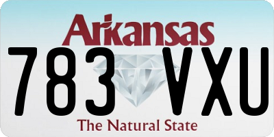 AR license plate 783VXU