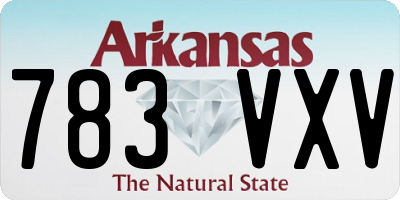 AR license plate 783VXV
